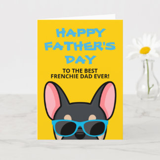 Carte Papa Frenchie Fête des Pères French Bulldog Noir e