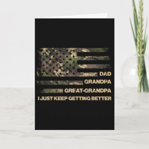 Carte Papa Grand-père Arrière-grand-père Drapeau Camo Pè