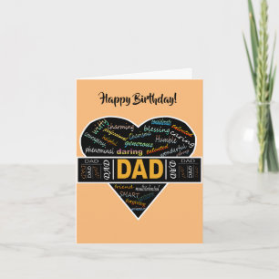 Carte Papa Heart African American Birthday