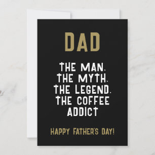 Carte Papa Homme Mythe Légende Café Addict Drôle
