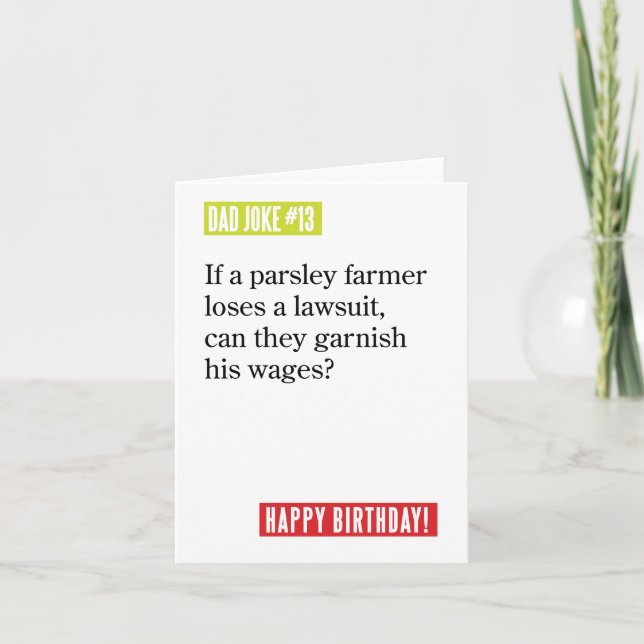 Carte Papa Joke Parsley Farmer Obtient Salaire Garni (Devant)