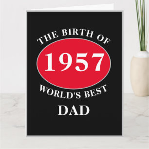 Carte Papa Joyeux Anniversaire Monogramme Nom Année Noir