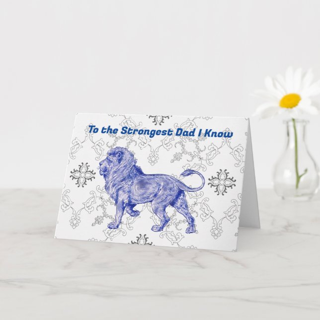 Carte Papa Lion Puissant Fête des Pères Sincère (Petite plante)