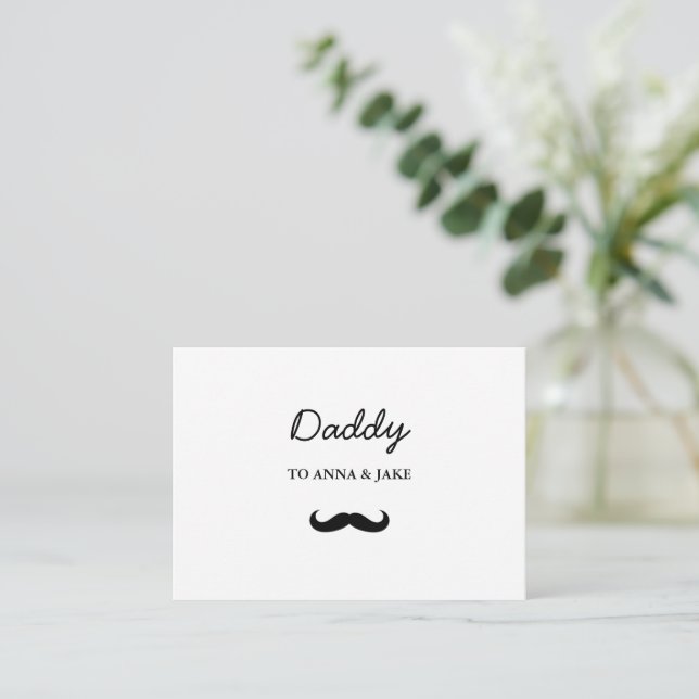 Carte Papa Moustache Plate | Cadeau Fête des Pères (Debout devant)