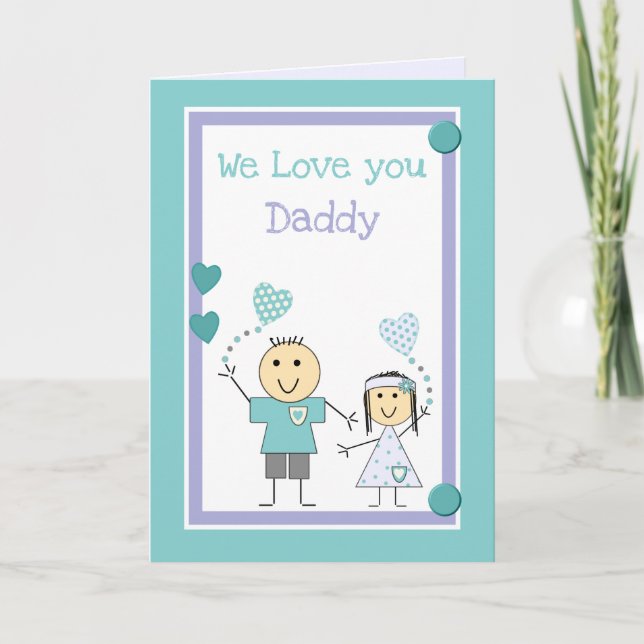 Carte Papa Nous t'aimons voeux d'anniversaire (Devant)