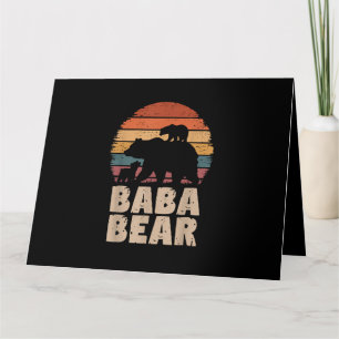 Carte Papa Ours Vintage Rétro Drôle Fête des Pères 2 Our
