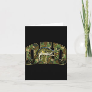 Carte Papa pêcheur camouflage drôle fête des pères pêche