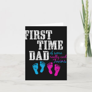 Carte Papa pour la première fois, papa de jumeaux Bg, T-