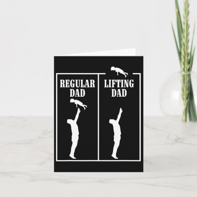 Carte Papa Régulier Levant Papa Drôle Bodybuilding Peser (Devant)