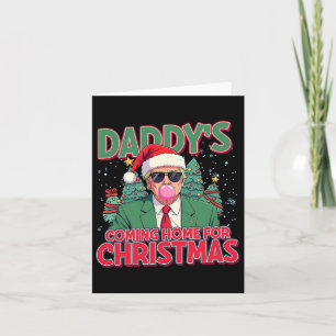 Carte Papa Rentre À La Maison Pour Noël Père Noël Drôle 