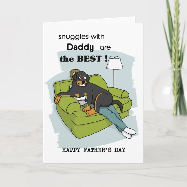 Carte Papa Rottie; Carte Papa Rottweiler; (Devant)