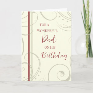 Carte Papa rouge et beige Anniversaire