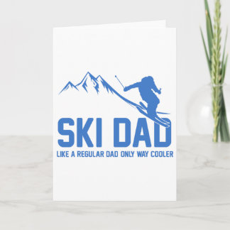 Carte Papa skieur drôle skieur aventure enneigée amateur