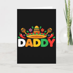 Carte Papa Sombrero Maracas Fête Mexicaine Papa