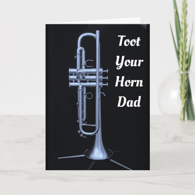 CARTE **PAPA** SONNEZ DE LA TROMPETTE POUR "VOTRE ANNIVE (Devant)