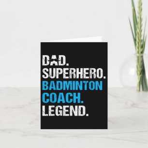 Carte Papa Superhero Badminton Entraîneur Funny Badminto