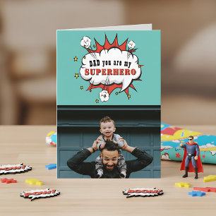 Carte Papa Superhero Dessin Discours Bulle Fête des père