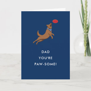 Carte Papa Tu Es Génial Frisbee Chien Papa Chien