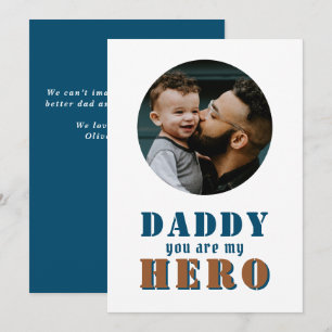Carte Papa tu es mon Héros Photo Papa Fête des Pères