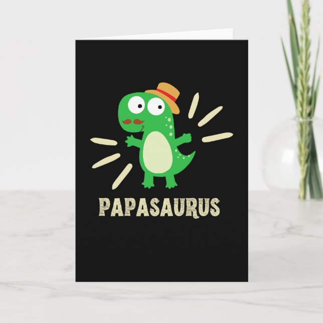 Carte Papasaurus Funny T-Rex Dinosaure Papa Famille Père (Devant)