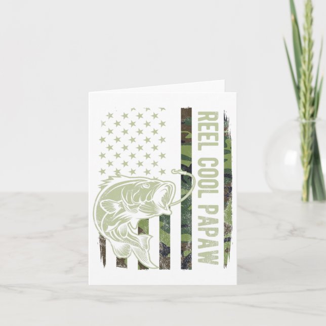 Carte Papaw de bobines cool camouflage drapeau américain (Devant)