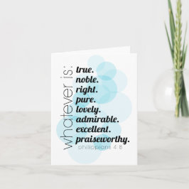 Carte papeterie chrétienne Philippiens 4:8 peu importe