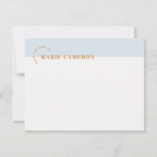 Carte Papeterie simple Pastel Colorblock - bleu