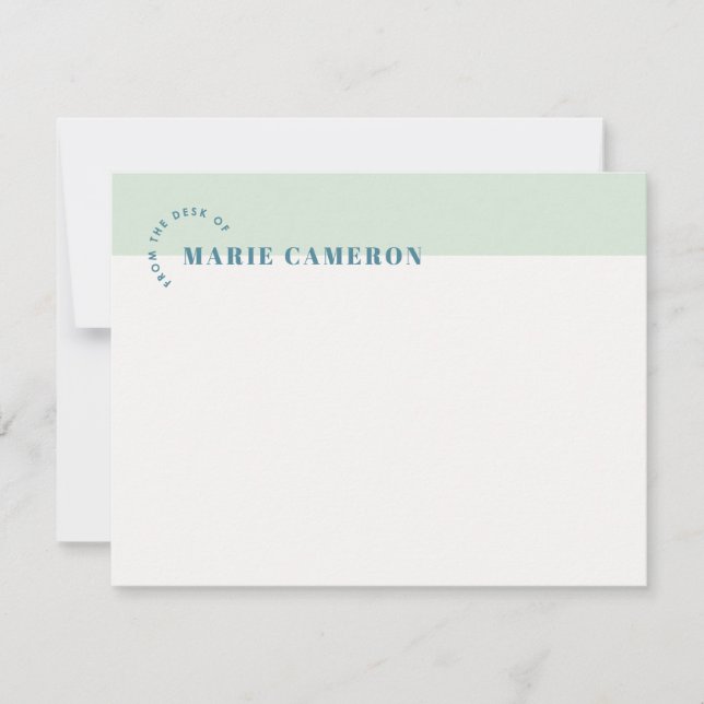 Carte Papeterie simple Pastel Colorblock - Vert (Devant)