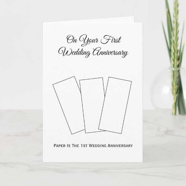 Carte Papier 1er anniversaire Mariage personnalisé (Devant)
