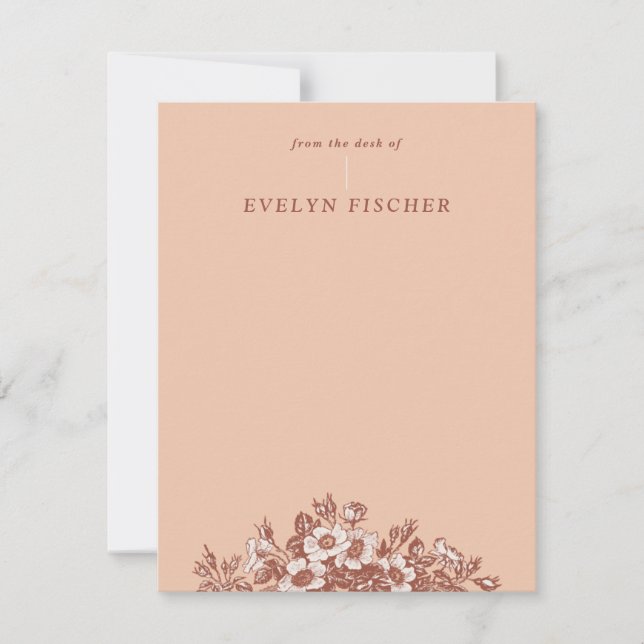 Carte Papier à lettres à motifs floraux - Orange (Devant)