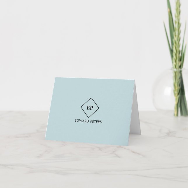 Carte Papier à lettres personnalisé Monogramme minimalis (Devant)