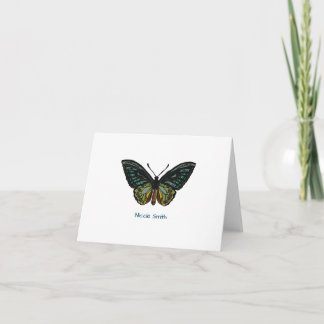 Carte Papier à lettres personnalisées - Papillon vert fr