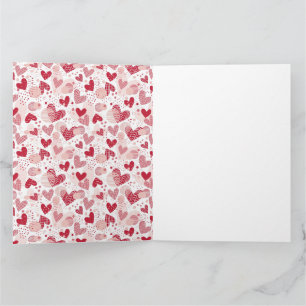 Carte Papier cadeau moyen avec motif de coeurs abstraits