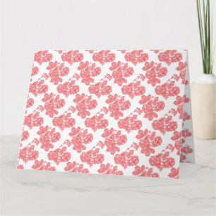 Carte Papier d'emballage floral rouge et rose vif
