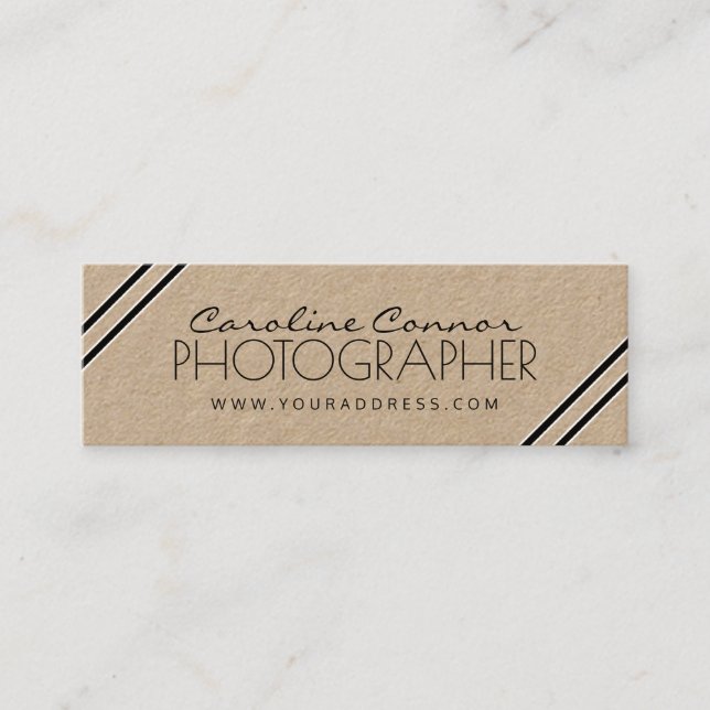 Carte papier Kraft Black Corner Line Photographe (Devant)