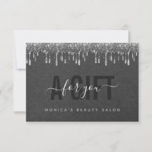 Carte Papier Kraft gris et Parties scintillant d'argent 