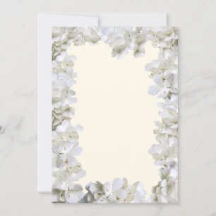 Carte Papier Mariage blanc floral blanc à bordure blanch