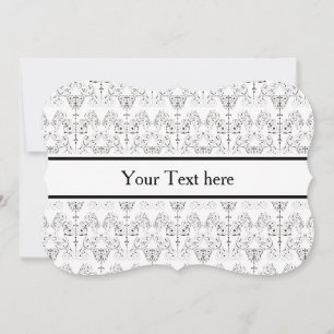 Carte Papier peint Damas vintage - noir + votre backgr.