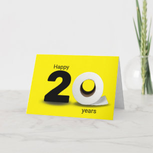 Carte papier toilette rouleau 20e anniversaire