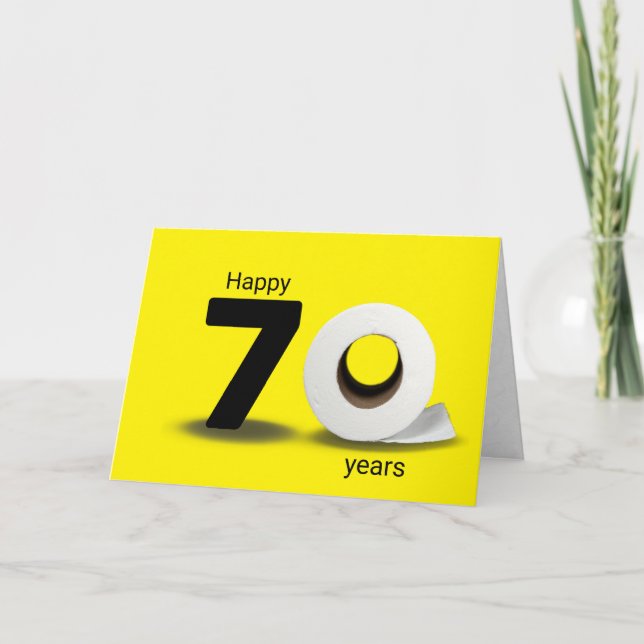 Carte papier toilette rouleau 70e anniversaire (Devant)