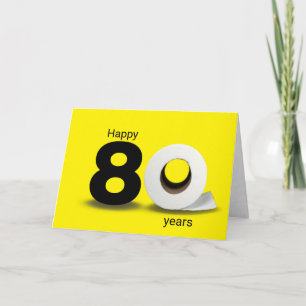 Carte papier toilette rouleau 80e anniversaire