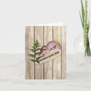 Carte Papier tordu rustique Peinture à huile de bois Per