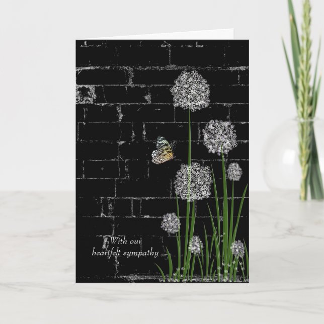 Carte Papillon à la sympathie fleur sauvage (Devant)