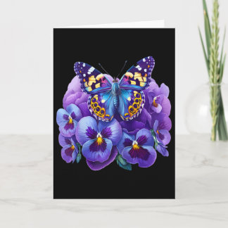 Carte Papillon aux fleurs violettes Pensée Démence Heime