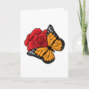 Carte Papillon avec Rose