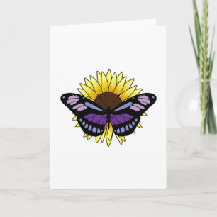 Carte Papillon avec Tournesol