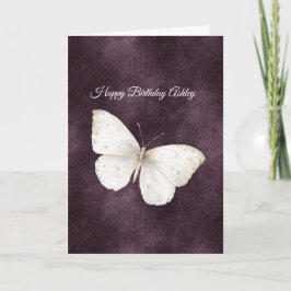 Carte Papillon Blanc Anniversaire Violet