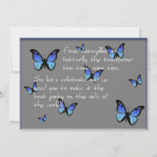 Carte papillon bleu
