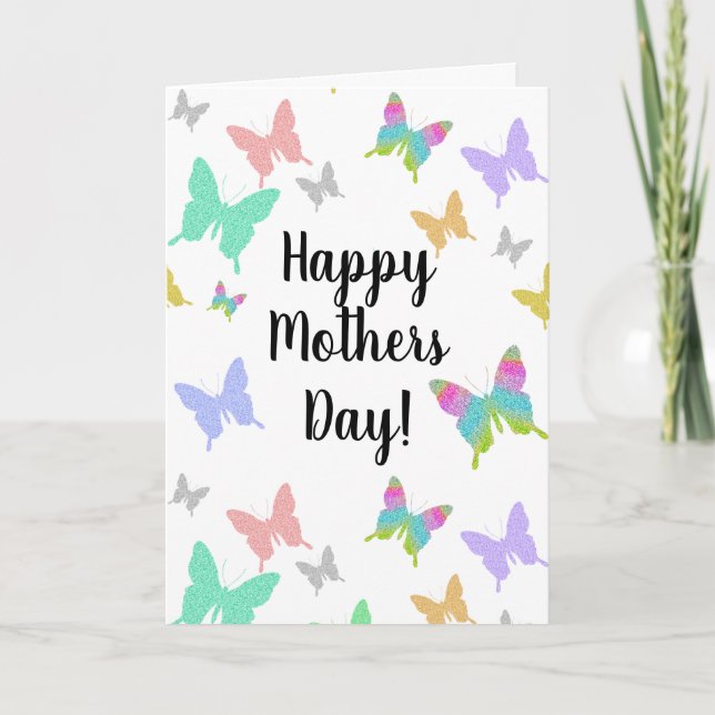 Carte Papillon Bonne Fête des mères Plutôt mignonne Mama (Devant)