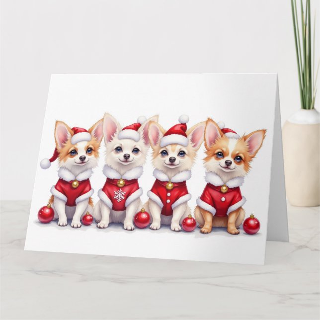 Carte Papillon Christmas Dress Santa Hat (Devant)